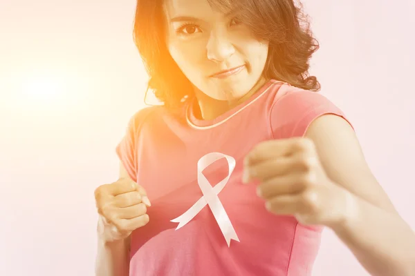 Cinta de conciencia de cáncer de mama rosa — Foto de Stock