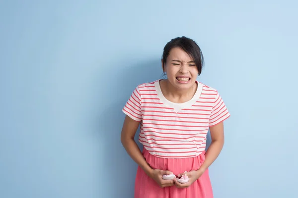 陣痛を持つ女性 — ストック写真