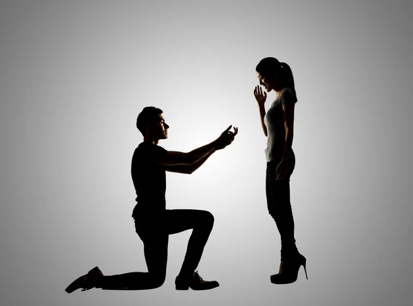 Man propose to his girlfriend — Stock Photo, Image