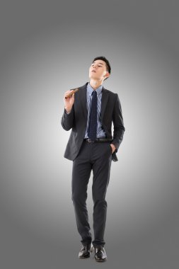 bir puro tutan işadamı