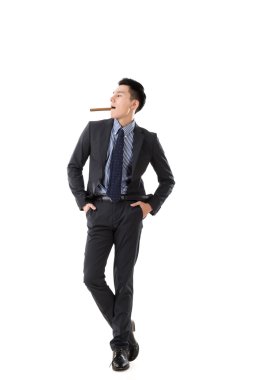 bir puro tutan işadamı