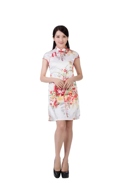 Chinese vrouw jurk traditionele cheongsam — Stockfoto