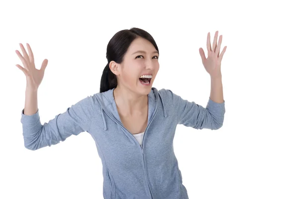Asiatisk kvinna som skrattar — Stockfoto