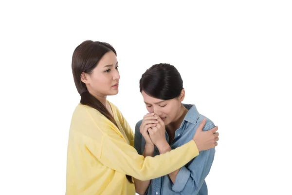 Girl comforted by her friend — Stock Photo, Image