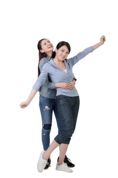 Woman with her friend — Stock Photo, Image