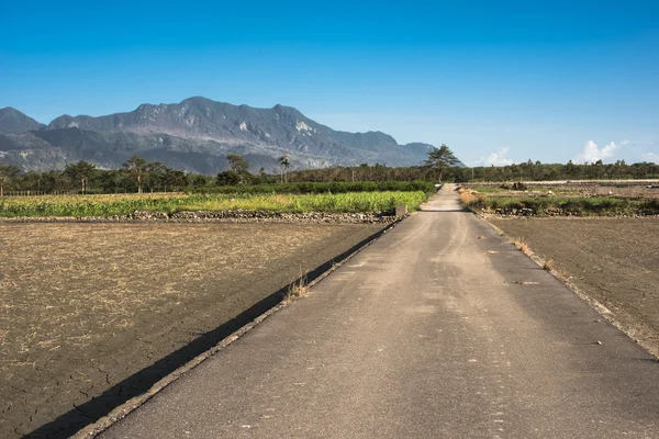 Estrada com ninguém no campo — Fotografia de Stock