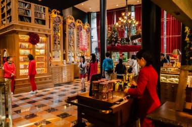 Taichung, Tayvan - 21 Kasım 2019: Miyahara, Tayvan 'ın ünlü pasta ve buz dükkanı.