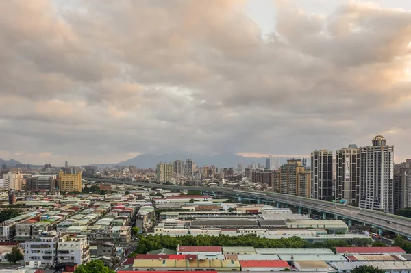 Banqiao Taiwán Octubre 2019 Vista Aérea Del Paisaje Urbano Matutino — Foto de Stock