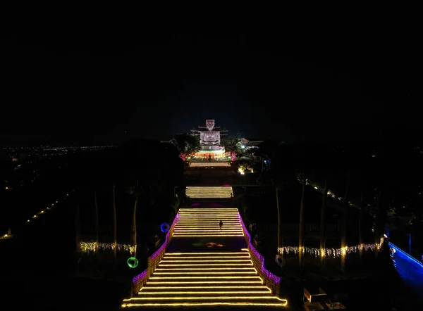 Changhua Taiwan Janeiro 2020 Vista Aérea Grande Estátua Buddha Montanha — Fotografia de Stock