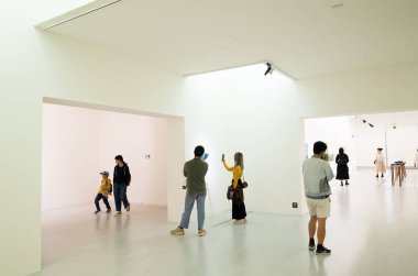 Taipei, Tayvan - 19 Ekim 2019: Taipei Güzel Sanatlar Müzesi, Taipei, Tayvan