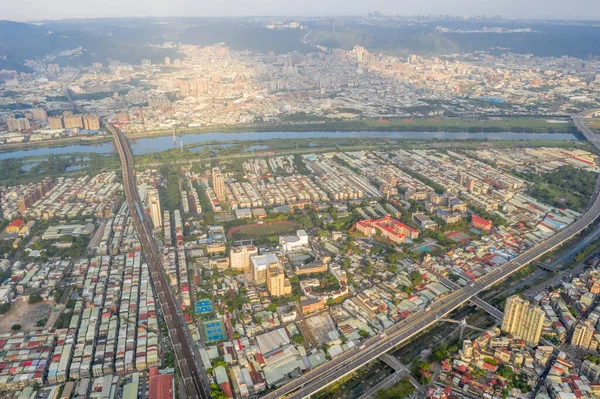 Баньцяо Тайвань Октября 2019 Года Вид Воздуха Утренний Город Баньцяо — стоковое фото