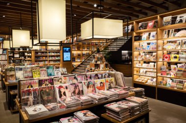 Taichung, Tayvan - 28 Kasım 2019: Tayvan, Asya 'daki ünlü Tsutaya Kitapevi