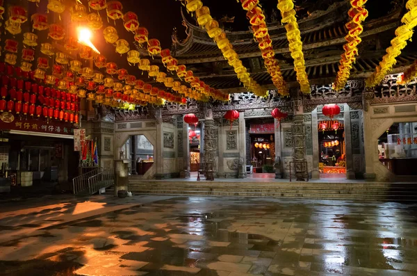 Чанхуа Тайвань 2020 Храм Луканг Тяньхоу Вночі Чанхуа Тайвань — стокове фото