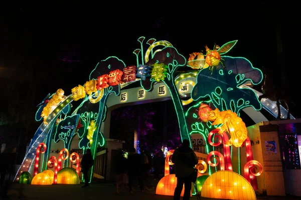 Taichung City Taiwan Fevereiro 2020 Festival Lanternas Com Turistas Lanternas — Fotografia de Stock