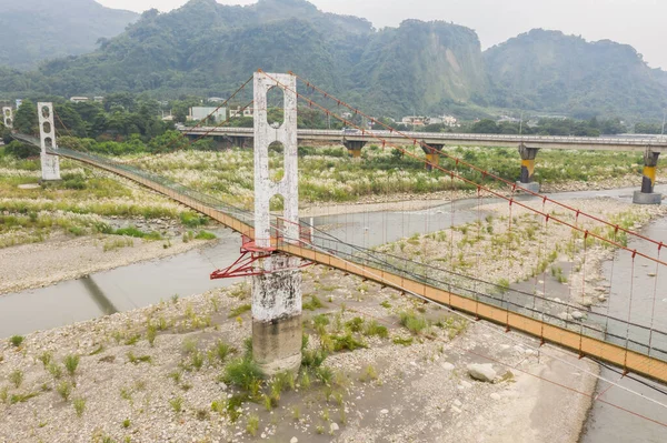 Caotun Tayvan Eylül 2020 Çifte Onuncu Askı Köprüsü Tayvan Nantou — Stok fotoğraf
