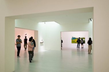 Taipei, Tayvan - 19 Ekim 2019: Taipei Güzel Sanatlar Müzesi, Taipei, Tayvan