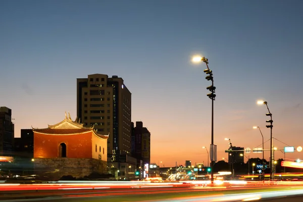 Taipei Taiwan Oct 1St 2020 Night Scene Modern City Cars — Stock Photo, Image