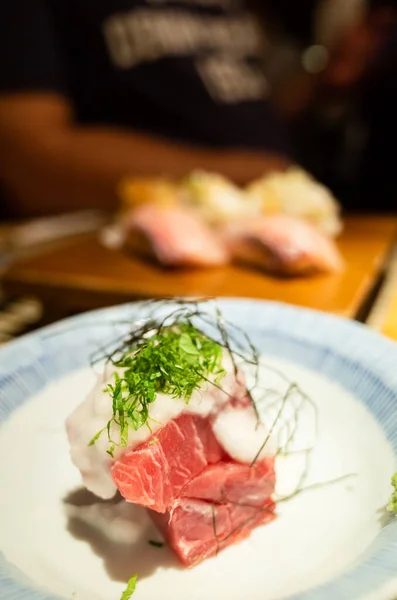 Delicioso Sashimi Mariscos Plato Restaurante — Foto de Stock