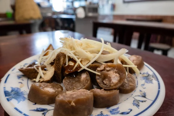 Taiwanese Special Snack Sticky Rice Sausage Plate — Stock Photo, Image