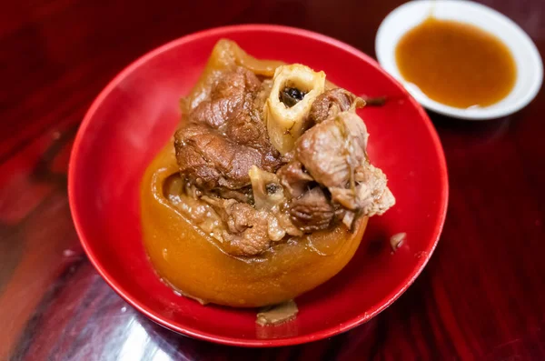 Taiwanez Picioare Porc Împletite Mâncare Tradițională Într Restaurant — Fotografie, imagine de stoc