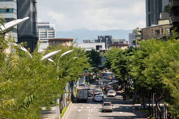 Banciao Taiwán Octubre 2020 Paisaje Urbano Moderno Con Rascacielos Bajo — Foto de Stock