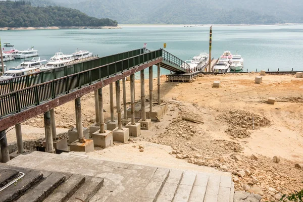 Nantou Taiwan March 12Th 2021 Drought Affected Landscape Sun Moon — Stock Photo, Image