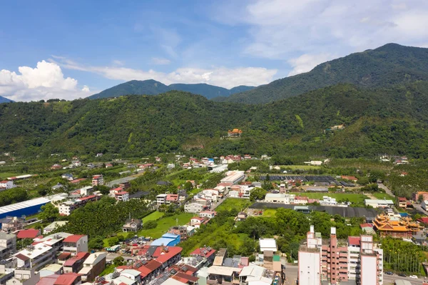 台湾普利 2020年7月12日 亚洲台湾南投普利城景观的航拍 — 图库照片