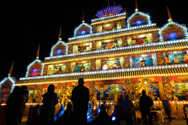 Puli Township Taiwan Dezember 2020 Buntes Gebäude Der Nacht Chinesischen — Stockfoto