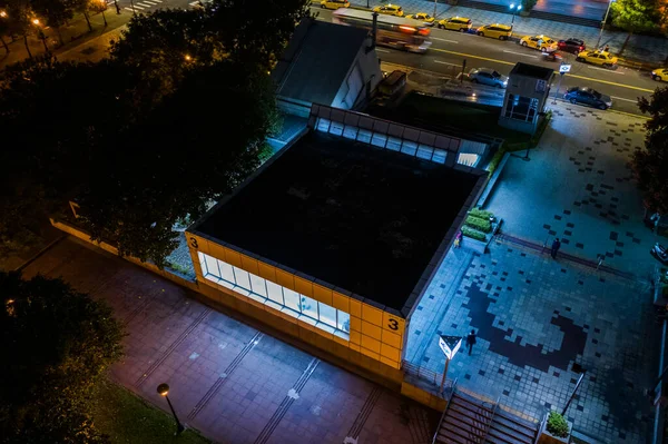 Banqiao Taiwan October 2019 Air View Night Scene Mrt Station — стокове фото