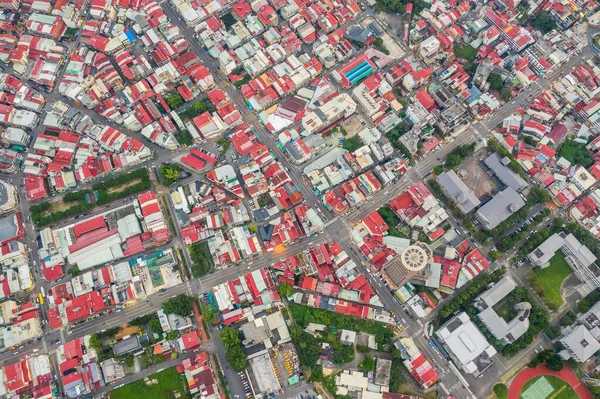 Nantou Taiwan Setembro 2019 Vista Aérea Paisagem Pôr Sol Cidade — Fotografia de Stock