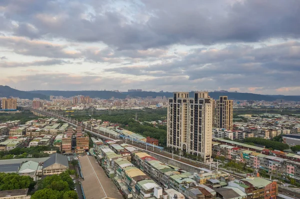 Banqiao Taiwan Outubro 2019 Vista Aérea Paisagem Urbana Manhã Com — Fotografia de Stock