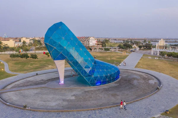 Chiayi Taiwan Novembro 2019 Vista Aérea Igreja Sapato Vidro Gigante — Fotografia de Stock