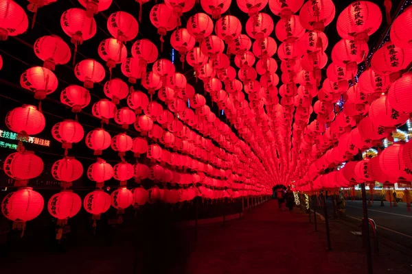 Puli Township Taiwan December 2020 Red Lanterns Night Taoist Special — Stock Photo, Image