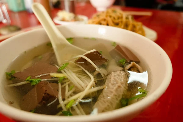 Taiwanese Traditional Snacks Pork Blood Soup — Stock Photo, Image