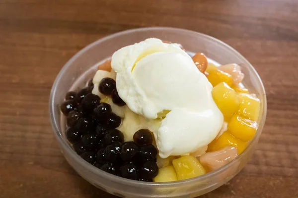 Essen Rasiertes Eis Mit Buntem Dessert Berühmte Taiwanesische Snacks — Stockfoto