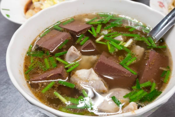 Lanches Tradicionais Taiwaneses Sopa Sangue Porco — Fotografia de Stock