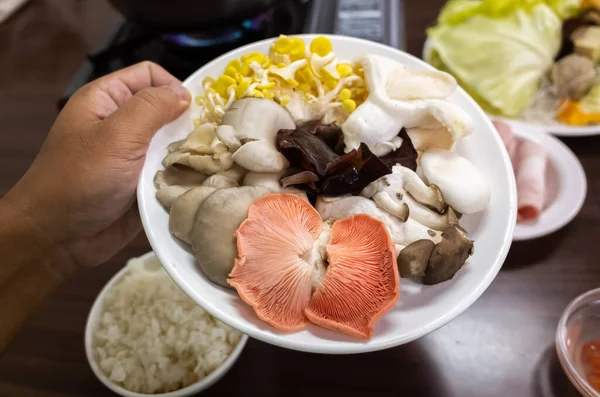 Colorful Mushrooms Dish Restaurant Puli Nantou Taiwan — Stock Photo, Image