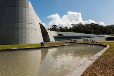 Nantou, Tayvan - 5 Kasım 2019: Xiangshan Ziyaretçi Merkezi 'nin modern mimarisi