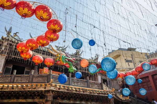 Lukang Tchaj Wan Října 2019 Dračí Lucerny Chrám Lukang Tianhou — Stock fotografie