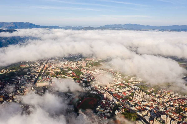 Puli Nantou Enero 2020 Vista Aérea Del Paisaje Urbano Puli — Foto de Stock