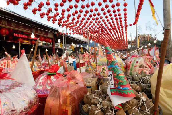 Puli Township Taiwan December 6Th 2020 Offerings Food Fruits Table — Stock fotografie