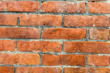 Kirli kırmızı tuğlaların arkaplanı iyi desenli duvarlar