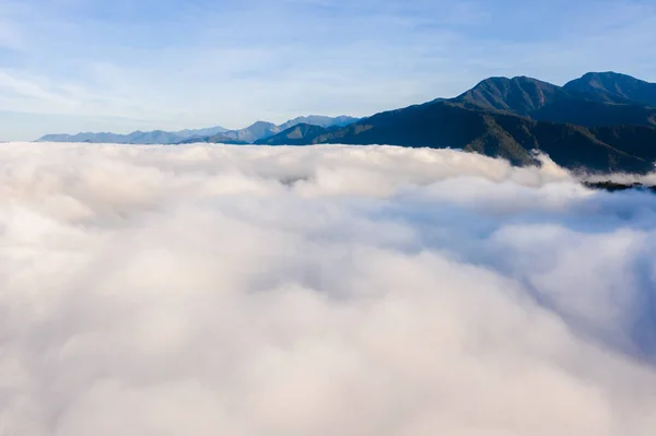 Letecký Pohled Město Puli Mraky Nad Městem Okres Nantou Tchaj — Stock fotografie