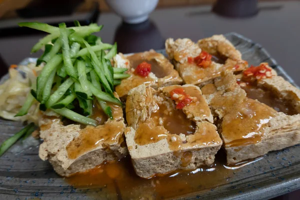 Stinkiger Tofu Berühmter Taiwanesischer Imbiss Einem Geschäft — Stockfoto