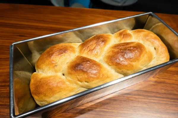 Домашний Хлеб Буханке Столе — стоковое фото
