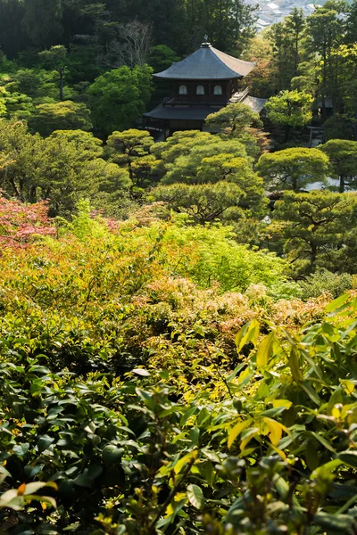 俯瞰京都的银阁寺. — 图库照片