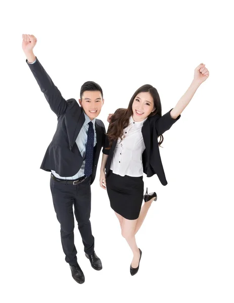 Exciting business man and woman — Stock Photo, Image