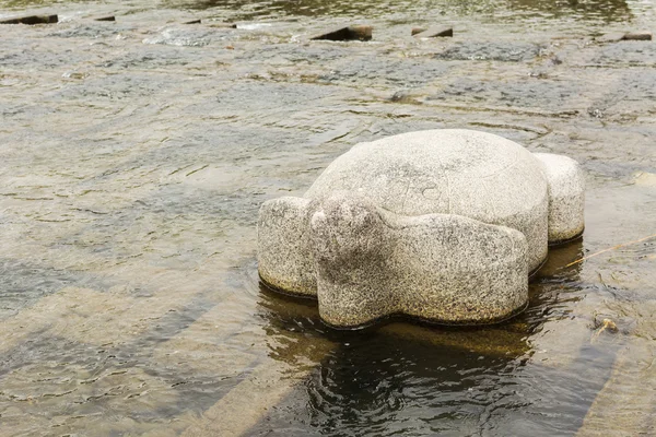 Kamienny żółw kamogawa — Zdjęcie stockowe
