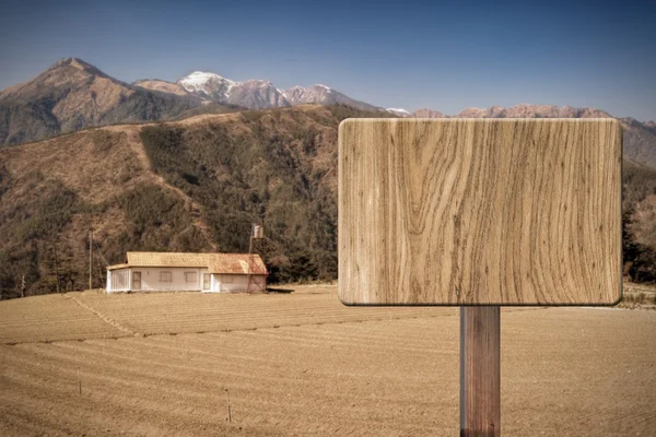 Signo de madera en blanco — Foto de Stock