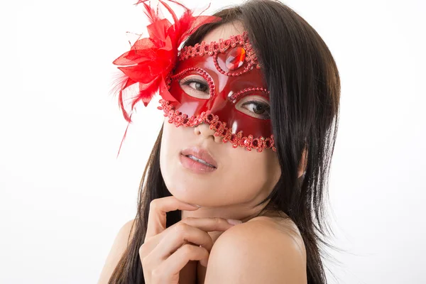 Piękna kobieta w maski karnawałowe — Zdjęcie stockowe